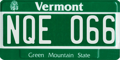 VT license plate NQE066