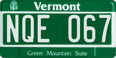 VT license plate NQE067