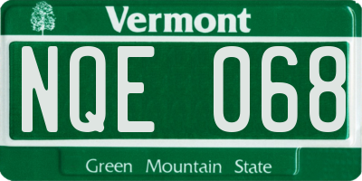 VT license plate NQE068
