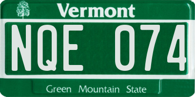 VT license plate NQE074