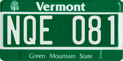 VT license plate NQE081