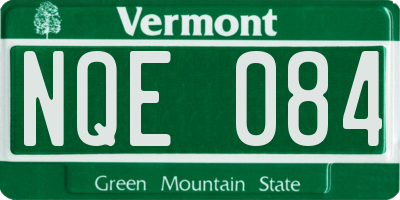VT license plate NQE084