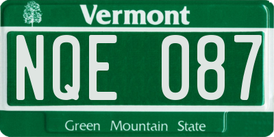 VT license plate NQE087