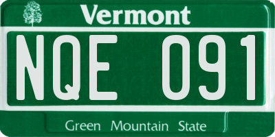 VT license plate NQE091