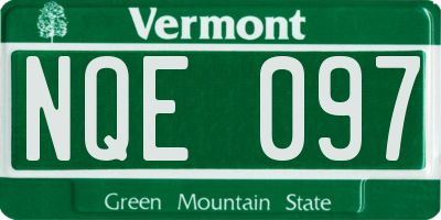 VT license plate NQE097