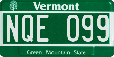 VT license plate NQE099