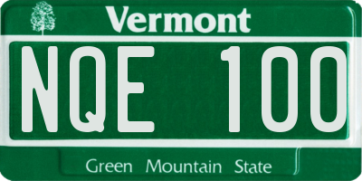 VT license plate NQE100