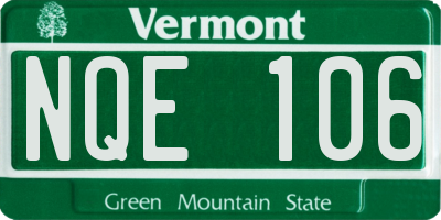 VT license plate NQE106