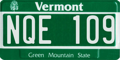 VT license plate NQE109