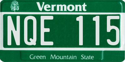 VT license plate NQE115