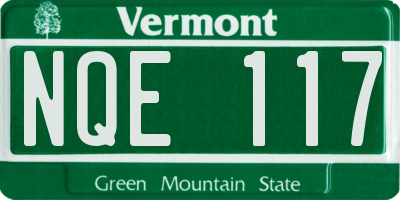 VT license plate NQE117