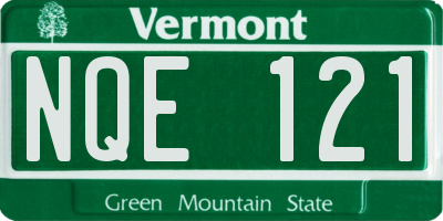 VT license plate NQE121