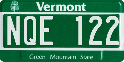 VT license plate NQE122