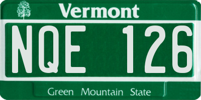 VT license plate NQE126