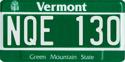 VT license plate NQE130