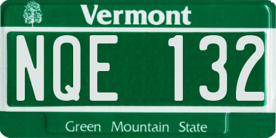 VT license plate NQE132