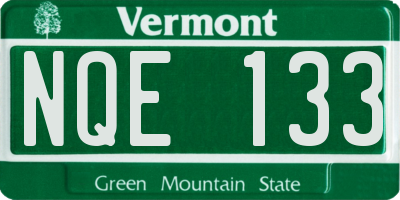 VT license plate NQE133