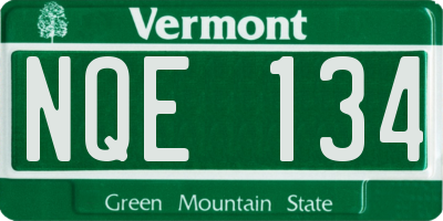 VT license plate NQE134
