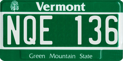 VT license plate NQE136