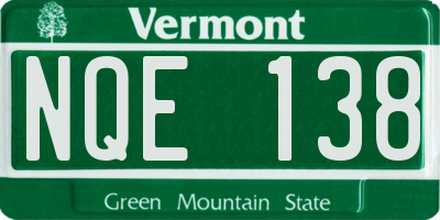 VT license plate NQE138