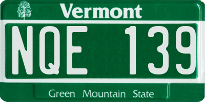 VT license plate NQE139