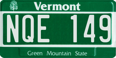VT license plate NQE149