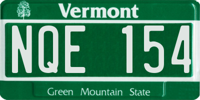 VT license plate NQE154