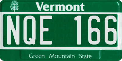 VT license plate NQE166
