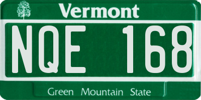 VT license plate NQE168