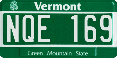 VT license plate NQE169