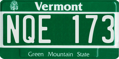VT license plate NQE173