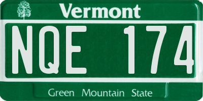 VT license plate NQE174