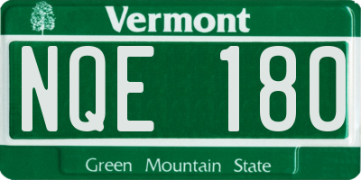 VT license plate NQE180