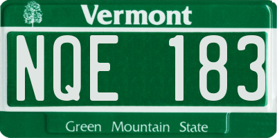 VT license plate NQE183