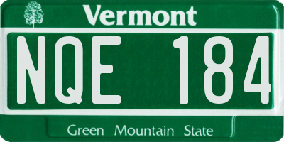VT license plate NQE184
