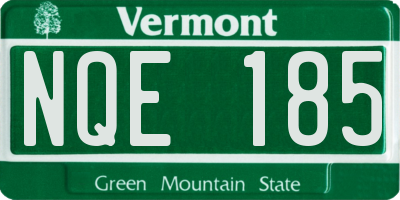 VT license plate NQE185