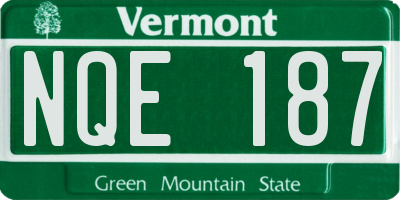 VT license plate NQE187