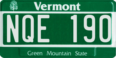 VT license plate NQE190