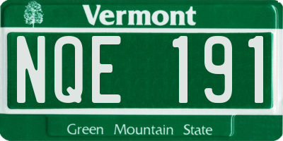 VT license plate NQE191
