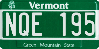 VT license plate NQE195