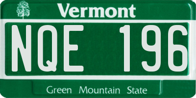 VT license plate NQE196