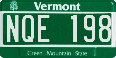 VT license plate NQE198