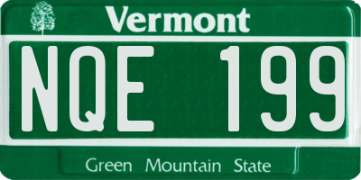 VT license plate NQE199