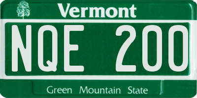 VT license plate NQE200