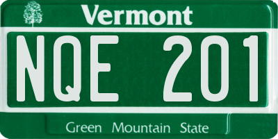 VT license plate NQE201