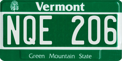 VT license plate NQE206