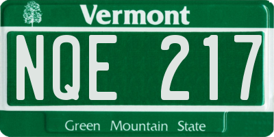 VT license plate NQE217