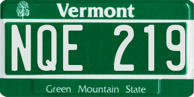 VT license plate NQE219