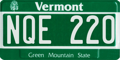 VT license plate NQE220