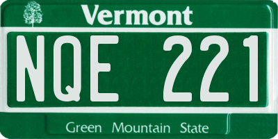 VT license plate NQE221